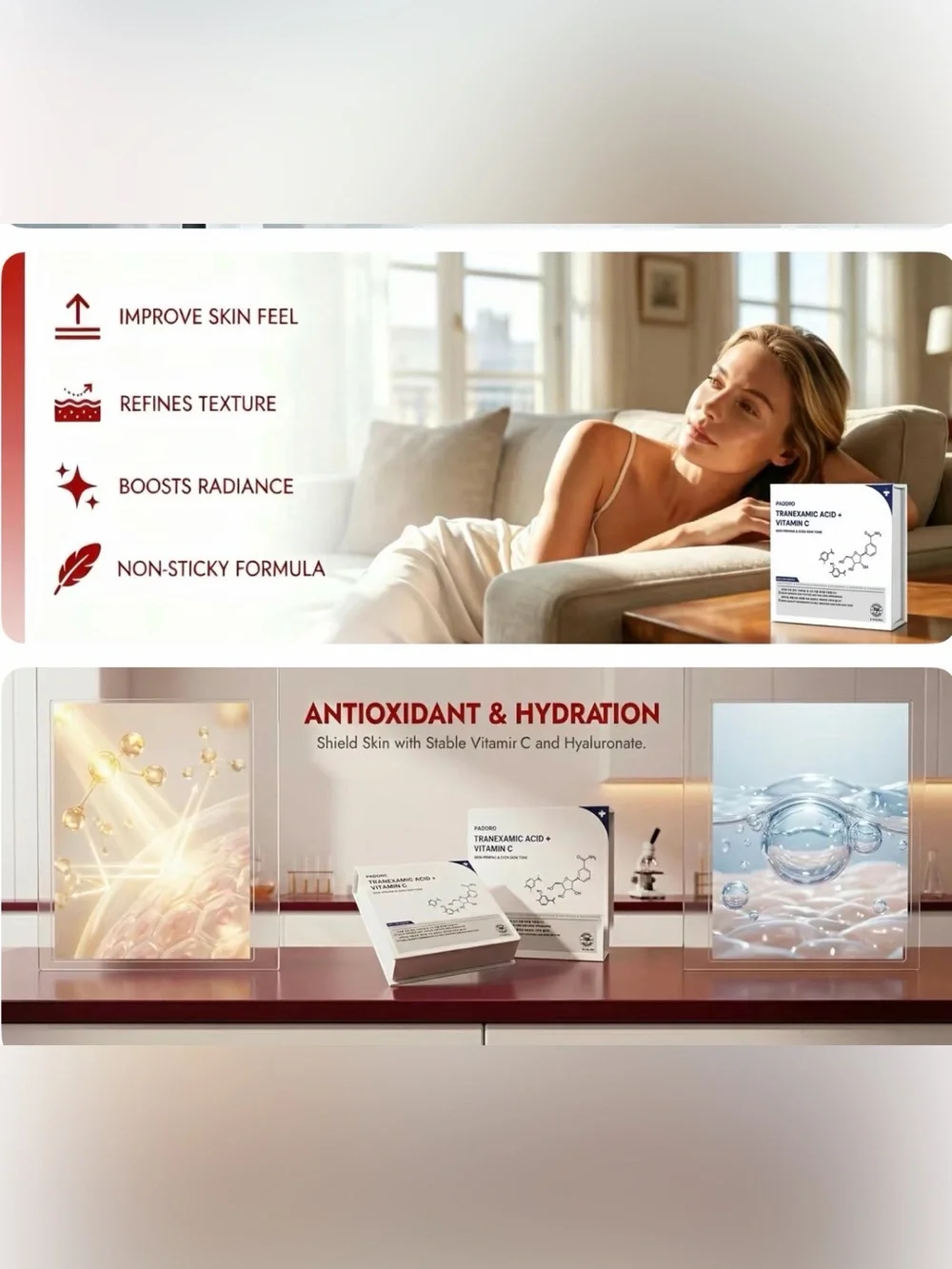 (UNISEX) PADORO - TRANEXAMIC ACID & VITAMIN C